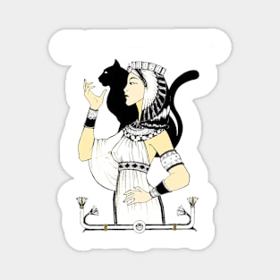 Cleopatra w black cat Magnet