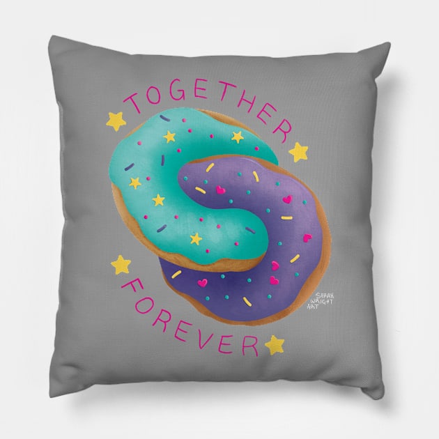 Together Forever Donuts Pillow by SarahWrightArt