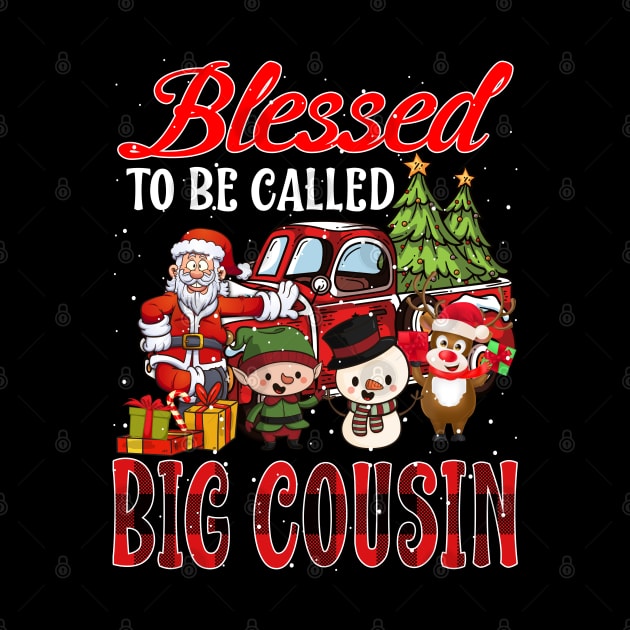 Blessed To Be Called Big Cousin Christmas Buffalo Plaid Truck by intelus