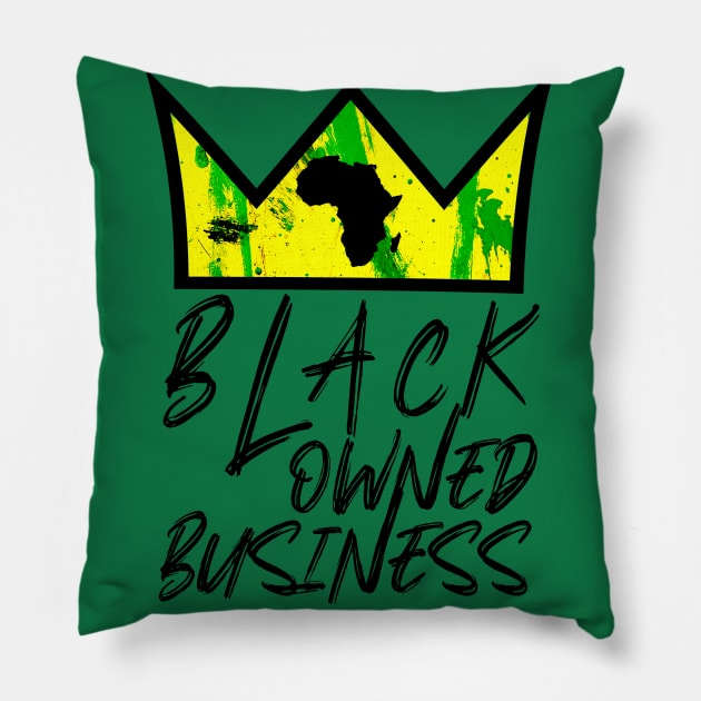 Black Owned Business African Crown Pillow by Glass Table Designs