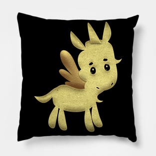 Gold Cute Unicorn Wings Pillow