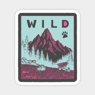 Go Wild Mountains Nature Adventure Graphic Magnet