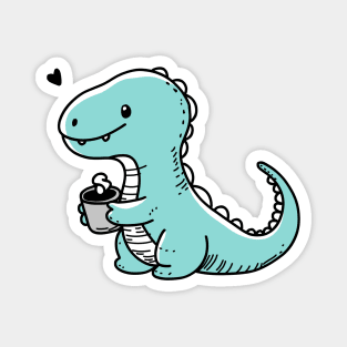 Dinosaur with coffee Magnet