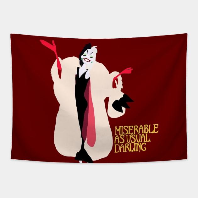 Miserable As Usual Darling Tapestry by Whitelaw Comics