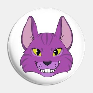 Violet Cat Grins Pin