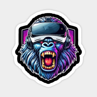 Funny Gorilla VR Playing Tag Boys Adult Gorilla VR Gamer Magnet