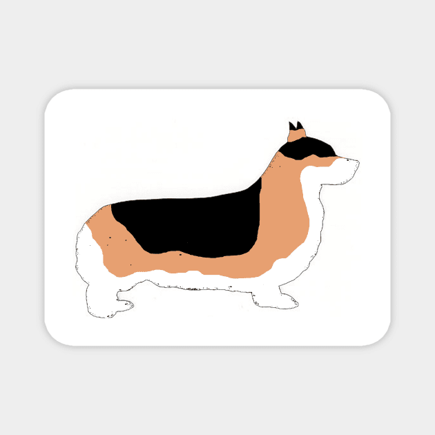 Pembroke Welsh Corgi Black and Tan Silhouette Magnet by Wanderingangel