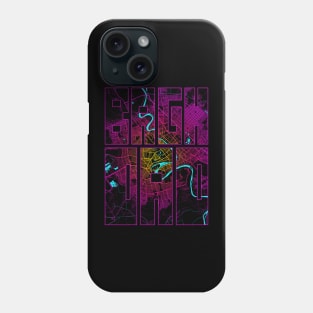 Baghdad, Iraq City Map Typography - Neon Phone Case