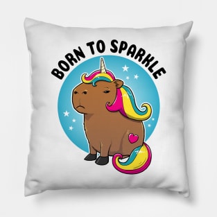 Born to sparkle Capybara Unicorn Pillow