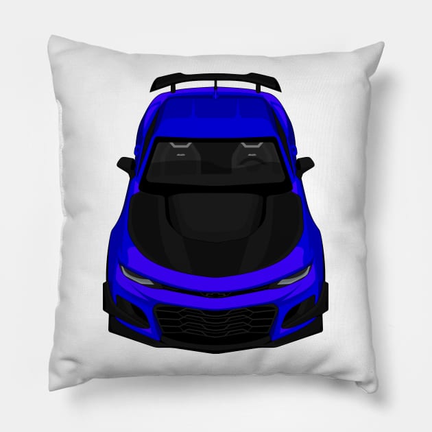 camaro zl1 1le dark-blue Pillow by VENZ0LIC