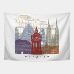 Wroclaw skyline poster Tapestry