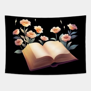 open book with flowers Tapestry