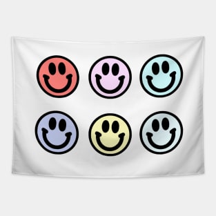 Pastel Happy Faces Sticker Pack Tapestry