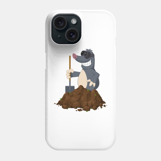 Funny Mole With Shovel Phone Case by consigliop