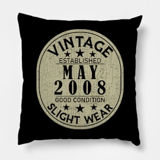 Vintage Established May 2008 - Good Condition Slight Wear Pillow