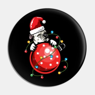 Santa American Bulldog Pin