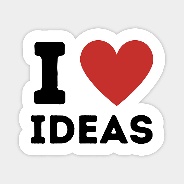 I Love Ideas Simple Heart Design Magnet by Word Minimalism