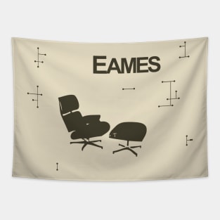 Eames lounge chair and deco wall pattern Tapestry