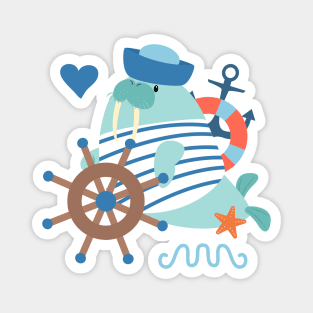 Navy Sailor Walrus Magnet