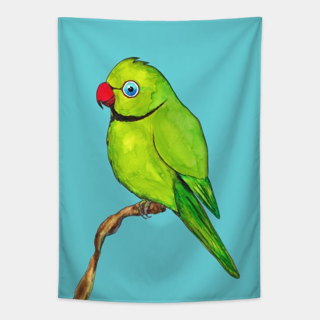 Cute Indian ring neck Tapestry by Bwiselizzy