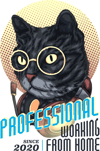 Professional Working from home since 2020 Cat Funny Kids T-Shirt by RedCrunch