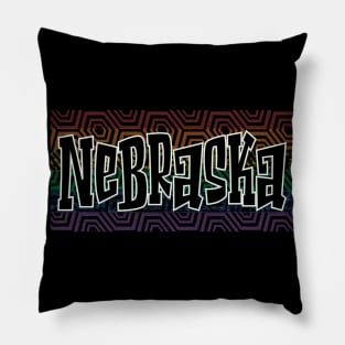 LGBTQ PATTERN USA NEBRASKA Pillow