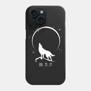 Solar Eclipse 2017 Wolf Howling Phone Case