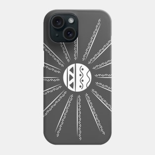 Minimal boho tribal sun design white Phone Case