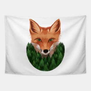 Red fox in the forest Tapestry