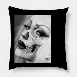 Yeb1 Art Half Dead Chicano Art California Style Pillow