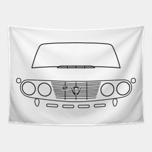 Lancia Fulvia classic car outline graphic (black) Tapestry