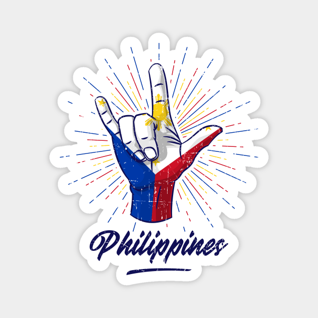 I Love You Philippines Hand Gesture Cute Gift Women Men Magnet by teeleoshirts