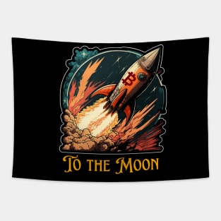 Bitcoin HODL Rocket to the Moon - Perfect for Crypto Enthusiasts Tapestry