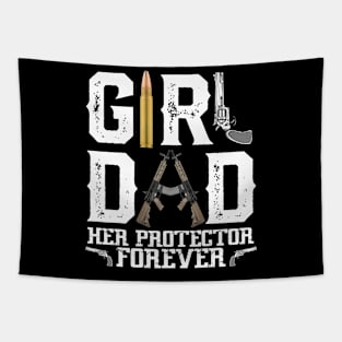 Girl Dad Her Protector Forever, Father of Girls Tapestry