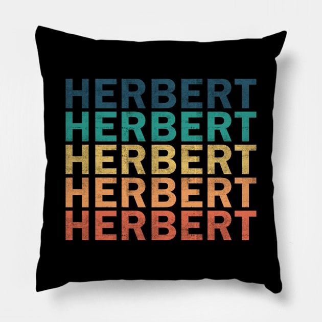 Herbert Name T Shirt - Herbert Vintage Retro Name Gift Item Tee Pillow by henrietacharthadfield