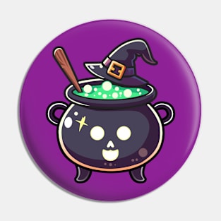 Cute Witch Cauldron Pin