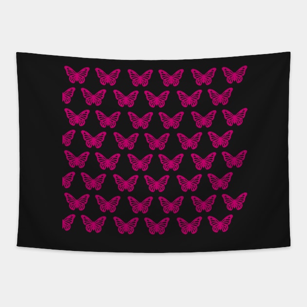 Pink  Butterfly mask Tapestry by LFariaDesign