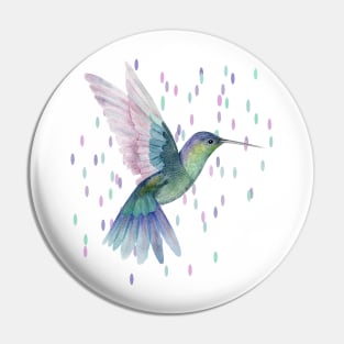 Hummingbird Pretty Pastel Colors Pin