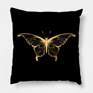 Gold Butterfly Pillow