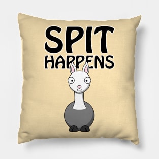 Spit happens - cute and funny llama / alpaca pun Pillow