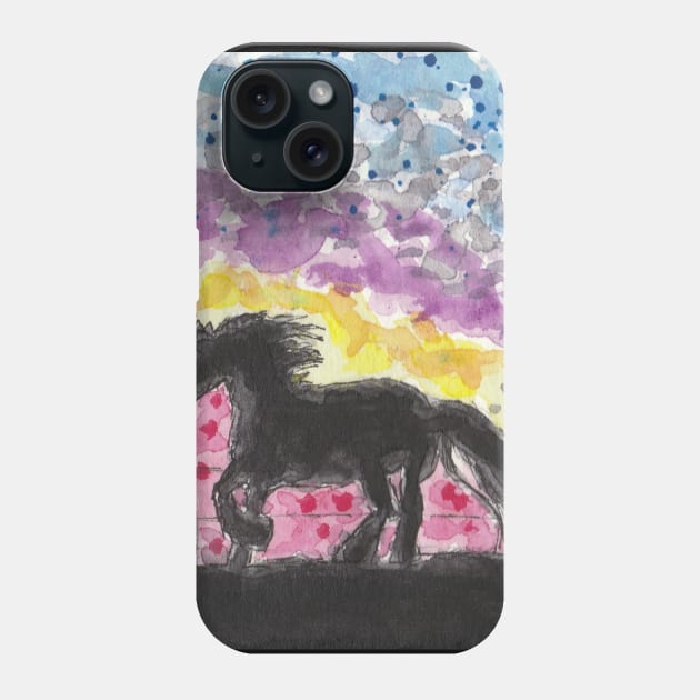 Horse  colorful sky Phone Case by SamsArtworks