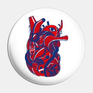 Blue Red Light Heart Pin