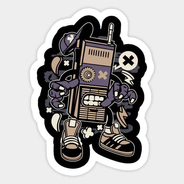 Old School Walkie Cartoon - Walkie Talkie - Sticker | TeePublic Old School Walkie Cartoon - Walkie Talkie - Sticker | TeePublic