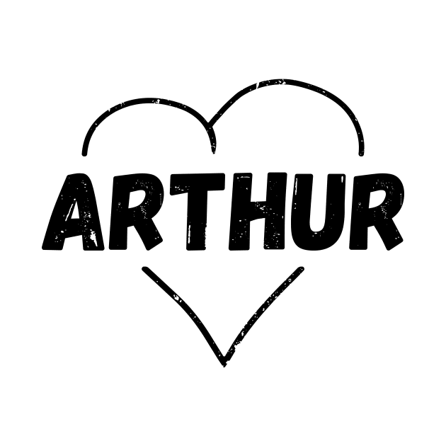 Arthur Name Inside Vintage Heart, Arthur for Valentines Day by Liquids