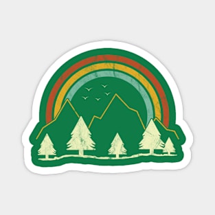 Rainbow Vintage Retro Outdoors Magnet