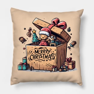 Festive Cartoon Delights: Elevate Your Holidays with Cheerful Animation and Whimsical Characters! Pillow