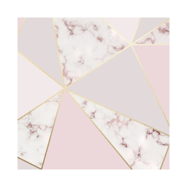 Blush Pink Marble Geometric Fractal Modern Design by Printable Pretty