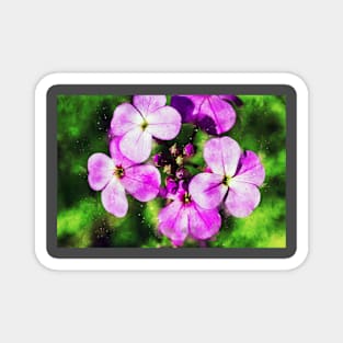 Pretty Pink Flowers Watercolour Magnet