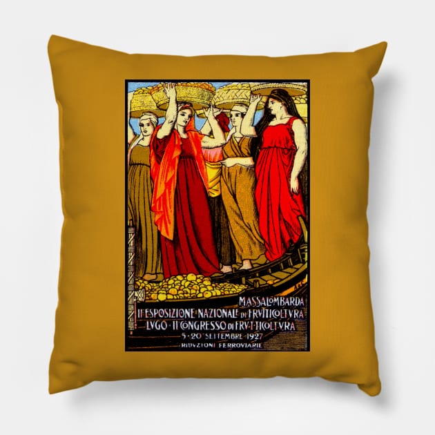 1927 Italian Fruit Farmers Expo Pillow by historicimage