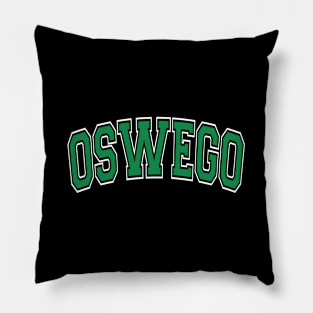 Oswego Ny New York Varsity Style Green Text Pillow